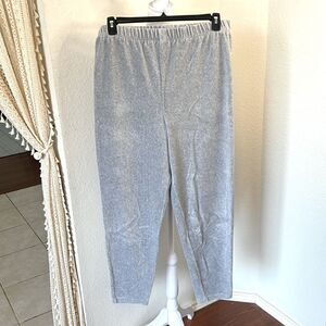 Royal Wear Women's Ribbed Velour Like Pull-On Elastic Waist Lounge Pant ~ Size L